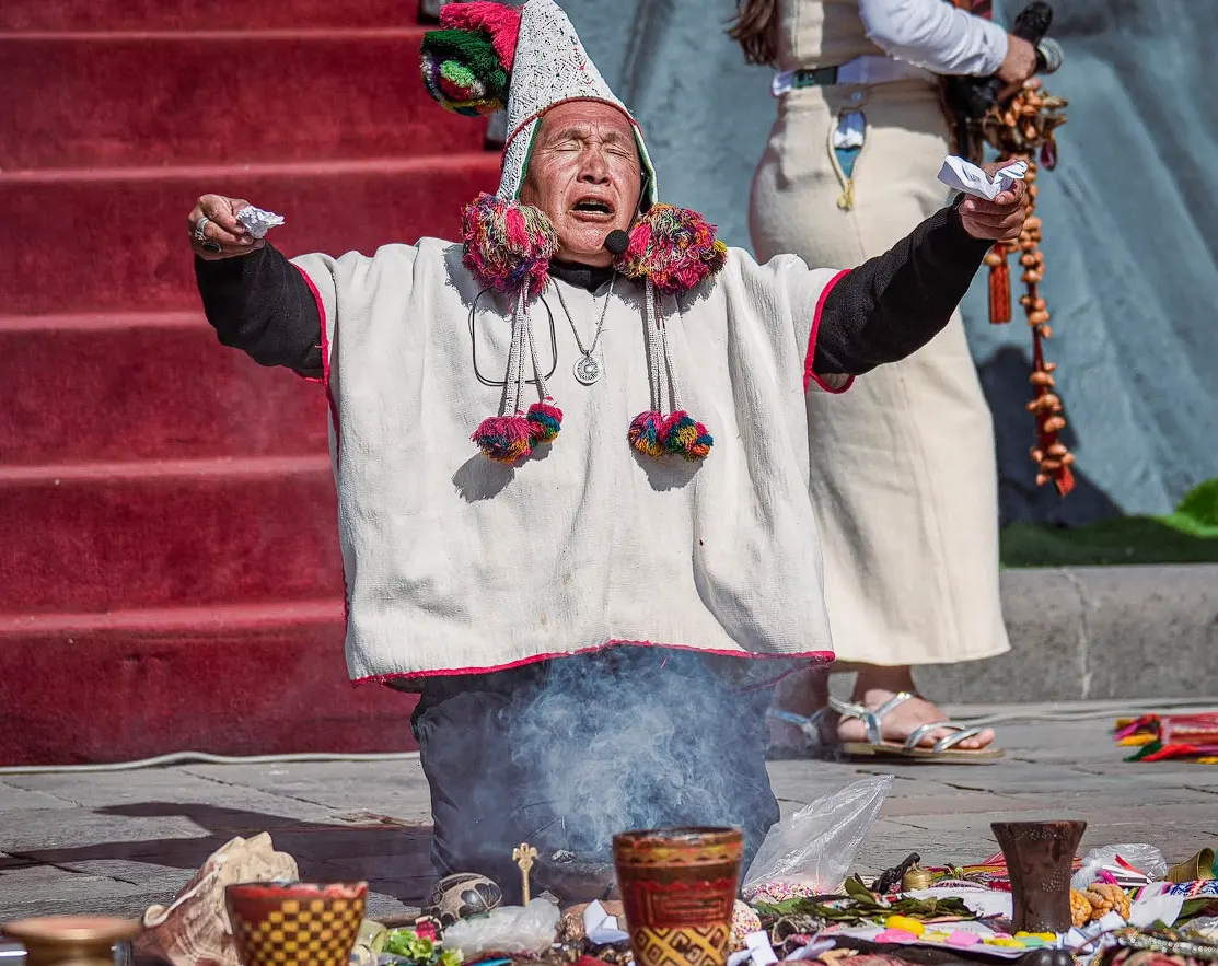 Ritual pachamama in peru